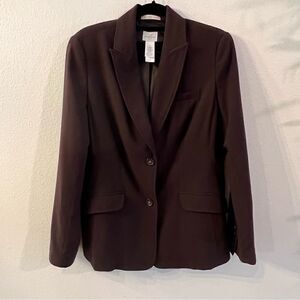 Emma James Blazer Jacket Size 14 Brown Fully Lined Career Single Vent